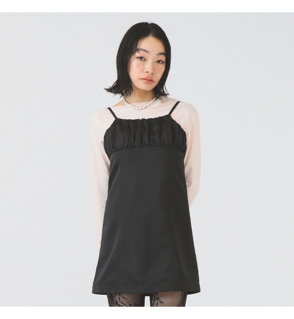 Ray BEAMS 「サテン ミニ キャミソール ワンピース」|ワンピース|