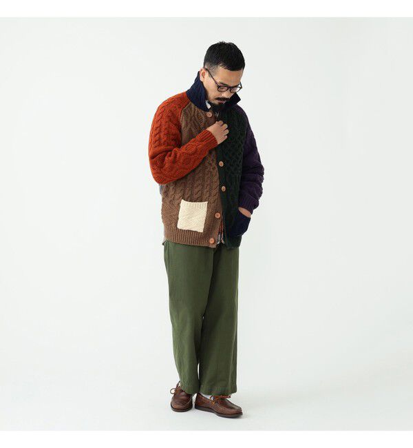 BEAMS PLUS「BEAMS PLUS / Cardigan Alan Patchwork」|カーディガン|