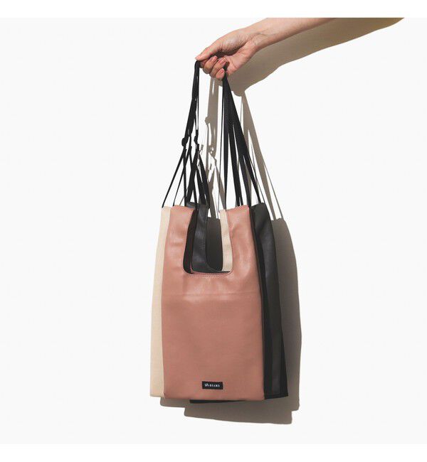 BEAMS「フェイクレザー ショッパー」|ポーチ|TAUPE