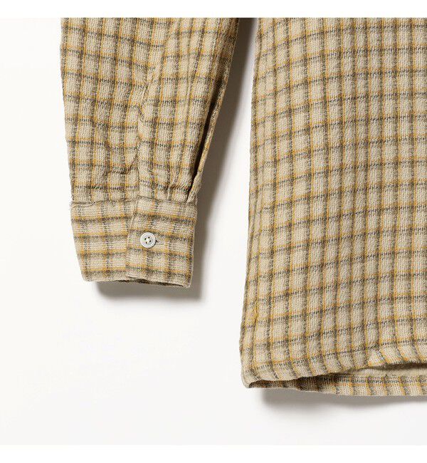 BEAMS PLUS「ダブルフェイス チェック オープンカラー ボタンダウン シャツ」|シャツ・ブラウス|