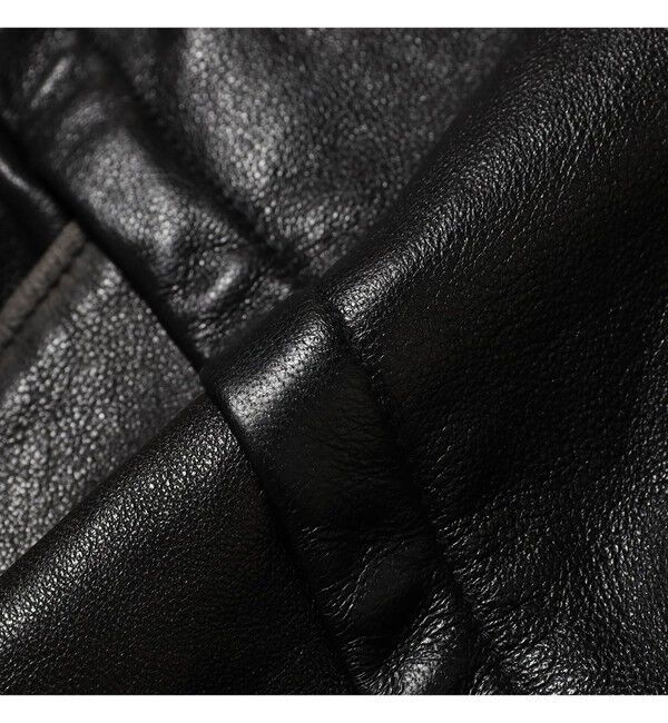 BEAMS「ユーズド加工 レザー ショートブルゾン」|ブルゾン・スタジャン|