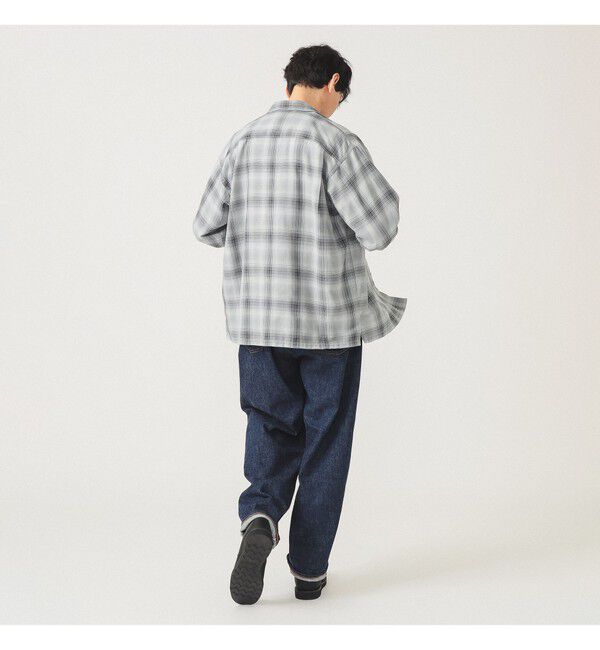 BEAMS「オンブレチェック オープンカラー シャツ」|シャツ・ブラウス|