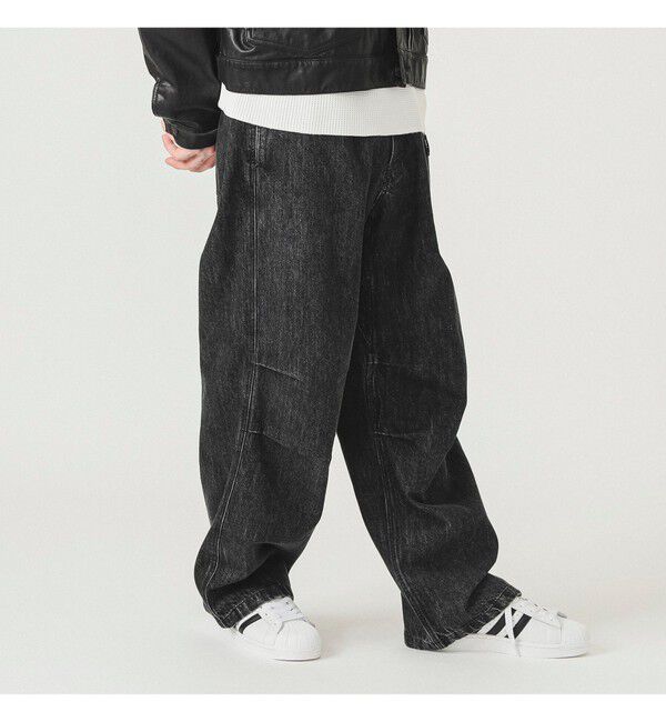 BEAMS「【別注】Gramicci / デニム オーバーパンツ」|チノ|BLACK