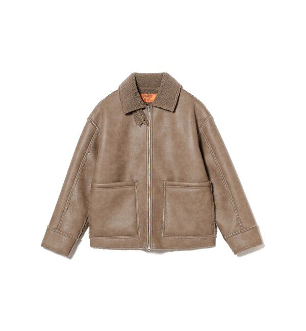 BEAMS「【別注】UNIVERSAL OVERALL / Synthetic leather Jacket」|ブルゾン・スタジャン|BROWN