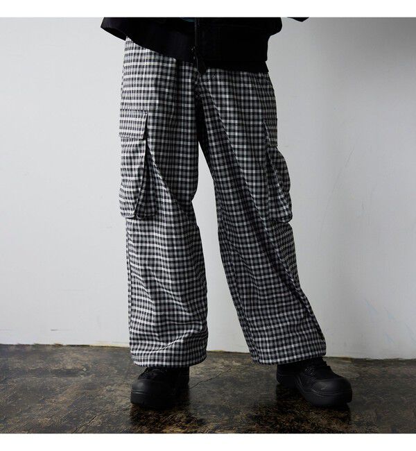 BEAMS「チェック カーゴ パンツ」|チノ|CHARCOAL.G