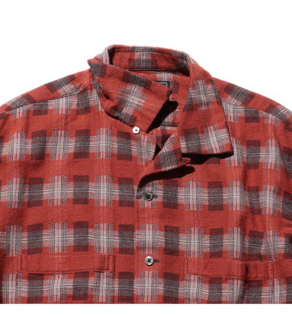 BEAMS PLUS「Open Collar Brushed Satin Plaid」|シャツ・ブラウス|
