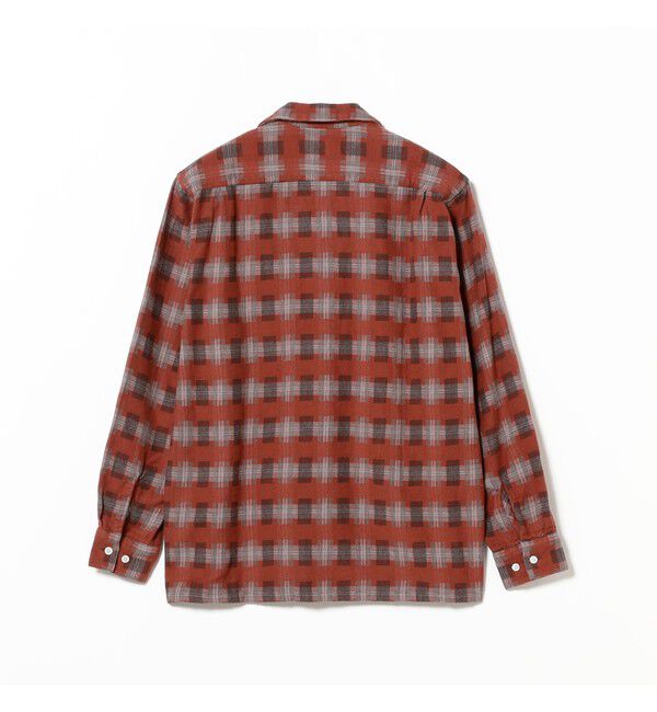 BEAMS PLUS「Open Collar Brushed Satin Plaid」|シャツ・ブラウス|
