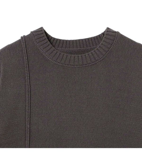 BEAMS「5ゲージ パネル クルーネック ニット」|ニット・セーター|