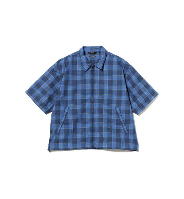BEAMS「ワイドフィット チェック ジップシャツ」|シャツ・ブラウス|