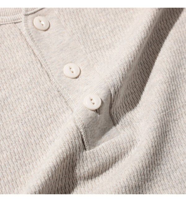 BEAMS PLUS「【別注】Healthknit / Honeycomb Thermal Henry Neck Long Sleeve T-shirt」|Tシャツ・カットソー|