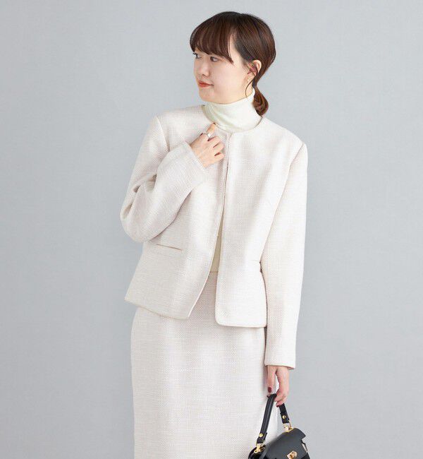 SHIPS for women「ツイードノーカラージャケット（セットアップ対応）◇」|ノーカラージャケット|