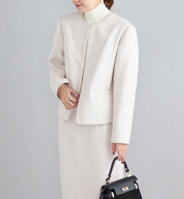 SHIPS for women「ツイードノーカラージャケット（セットアップ対応）◇」|ノーカラージャケット|