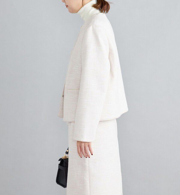 SHIPS for women「ツイードノーカラージャケット（セットアップ対応）◇」|ノーカラージャケット|