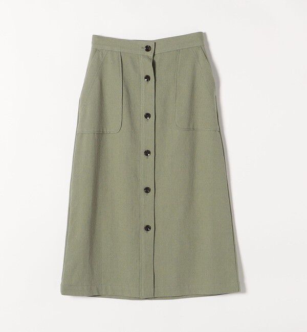 SHIPS any「SHIPS any:〈洗濯機可能〉リサイクル ブレンドリネン ボタン Aライン スカート」|スカート|