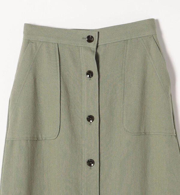 SHIPS any「SHIPS any:〈洗濯機可能〉リサイクル ブレンドリネン ボタン Aライン スカート」|スカート|