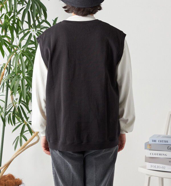 SHIPS any「SHIPS any: COTTON USA ガーメントダイ スウェット Vネック ベスト◇」|ベスト・ジレ|