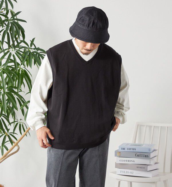SHIPS any「SHIPS any: COTTON USA ガーメントダイ スウェット Vネック ベスト◇」|ベスト・ジレ|