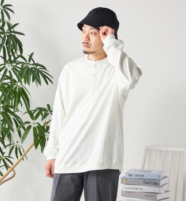 SHIPS any「SHIPS any: COTTON USA ガーメントダイ ヘビーウェイト ヘンリーネック Tシャツ (ロンT)◇」|Tシャツ・カットソー|