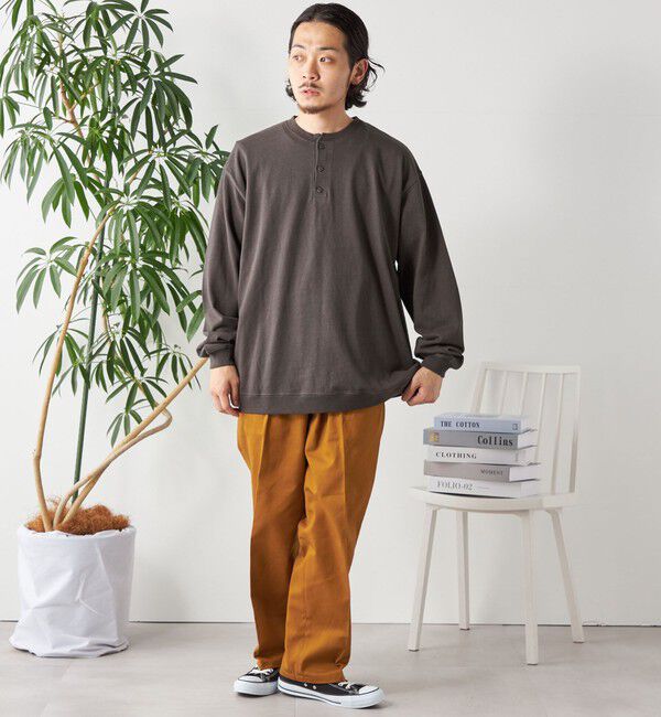 SHIPS any「SHIPS any: COTTON USA ガーメントダイ ヘビーウェイト ヘンリーネック Tシャツ (ロンT)◇」|Tシャツ・カットソー|