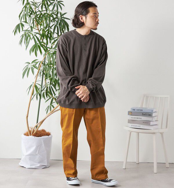 SHIPS any「SHIPS any: COTTON USA ガーメントダイ ヘビーウェイト ヘンリーネック Tシャツ (ロンT)◇」|Tシャツ・カットソー|