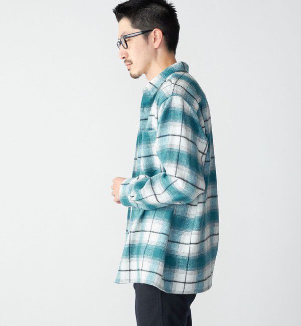 SHIPS「SHIPS :イタリーヤーン チェック シャギー シャツ アウター」|シャツ・ブラウス|