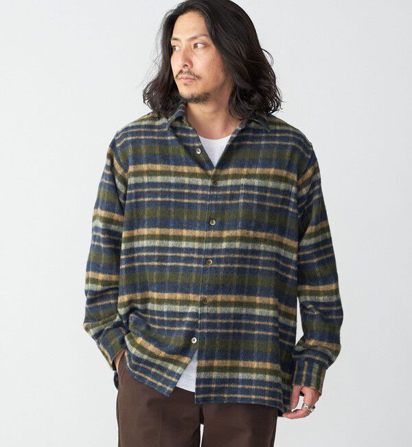 SHIPS「SHIPS :イタリーヤーン チェック シャギー シャツ アウター」|シャツ・ブラウス|