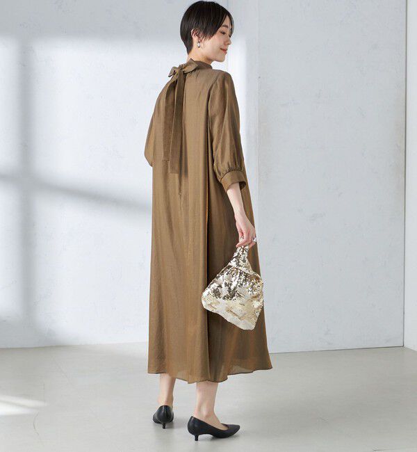 SHIPS for women「【SHIPS別注】kaene:2WAY ボウタイ ロング ワンピース（セレモニー対応可）」|ワンピース|
