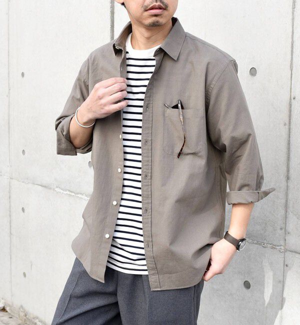 SHIPS any「SHIPS any: 〈洗濯機可能〉コットン / リネン ７分袖 レギュラー シャツ 24SS◇」|シャツ・ブラウス|