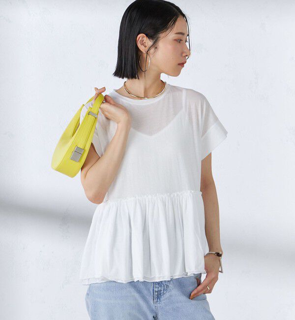 SHIPS for women「〈接触冷感〉コットン ナイロン ペプラム プルオーバー」|Tシャツ・カットソー|