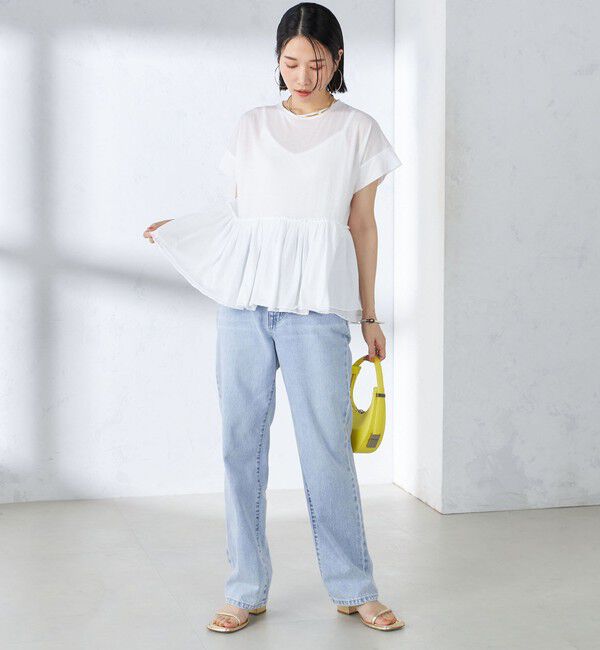 SHIPS for women「〈接触冷感〉コットン ナイロン ペプラム プルオーバー」|Tシャツ・カットソー|