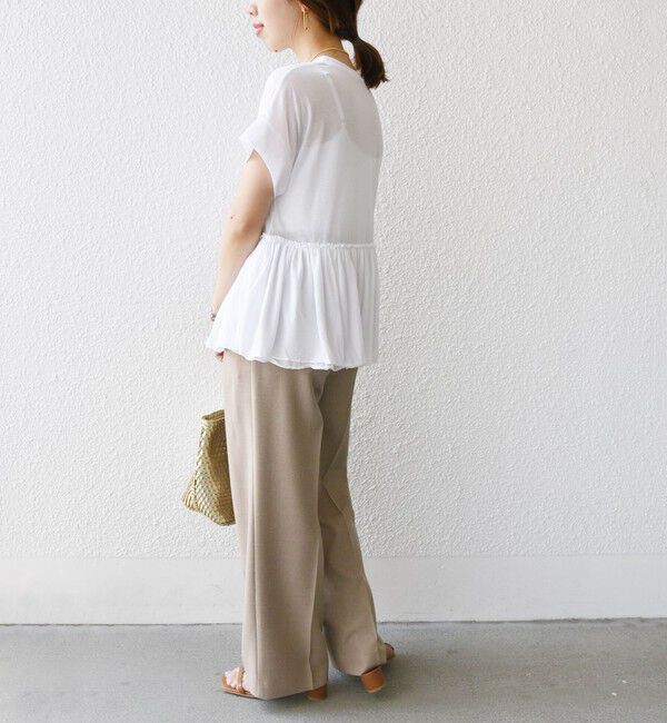 SHIPS for women「〈接触冷感〉コットン ナイロン ペプラム プルオーバー」|Tシャツ・カットソー|