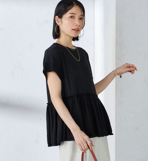 SHIPS for women「〈接触冷感〉コットン ナイロン ペプラム プルオーバー」|Tシャツ・カットソー|