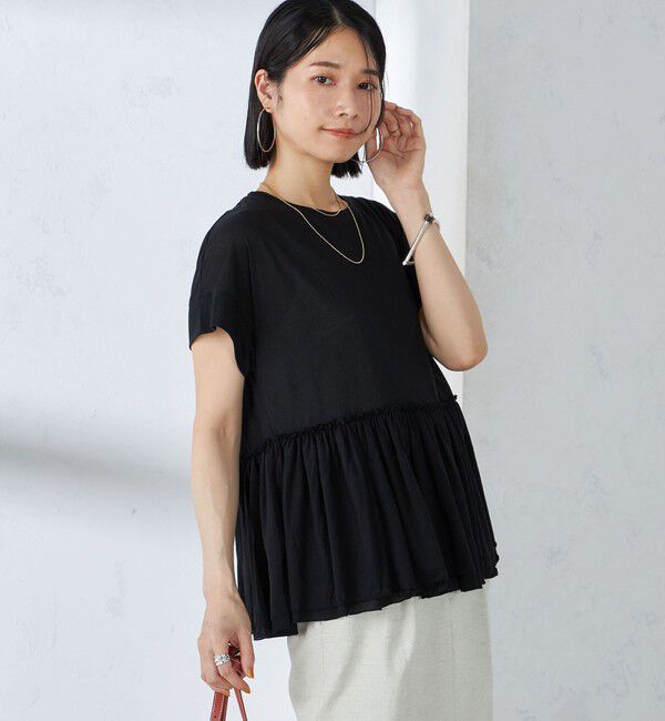 SHIPS for women「〈接触冷感〉コットン ナイロン ペプラム プルオーバー」|Tシャツ・カットソー|