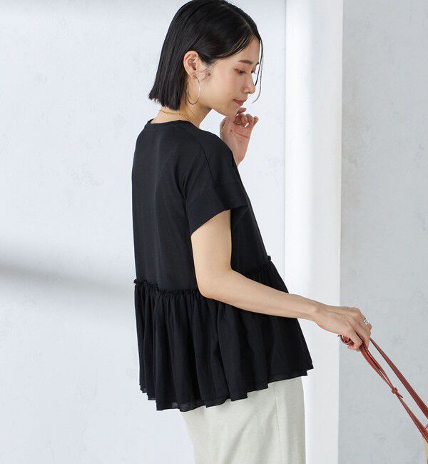 SHIPS for women「〈接触冷感〉コットン ナイロン ペプラム プルオーバー」|Tシャツ・カットソー|