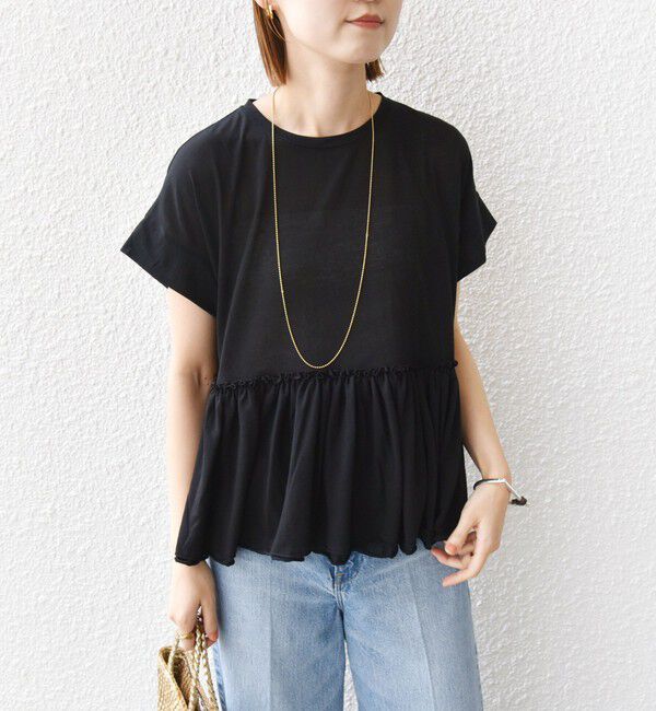 SHIPS for women「〈接触冷感〉コットン ナイロン ペプラム プルオーバー」|Tシャツ・カットソー|