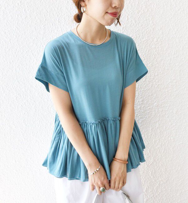 SHIPS for women「〈接触冷感〉コットン ナイロン ペプラム プルオーバー」|Tシャツ・カットソー|