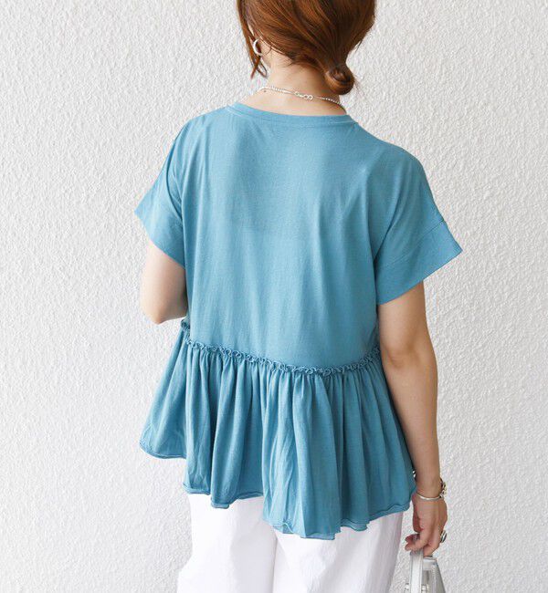 SHIPS for women「〈接触冷感〉コットン ナイロン ペプラム プルオーバー」|Tシャツ・カットソー|