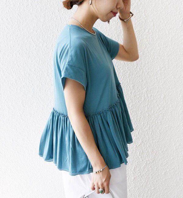 SHIPS for women「〈接触冷感〉コットン ナイロン ペプラム プルオーバー」|Tシャツ・カットソー|