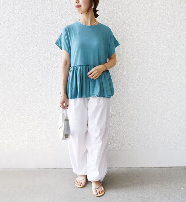 SHIPS for women「〈接触冷感〉コットン ナイロン ペプラム プルオーバー」|Tシャツ・カットソー|