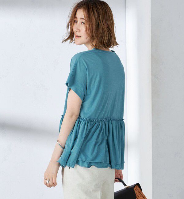 SHIPS for women「〈接触冷感〉コットン ナイロン ペプラム プルオーバー」|Tシャツ・カットソー|