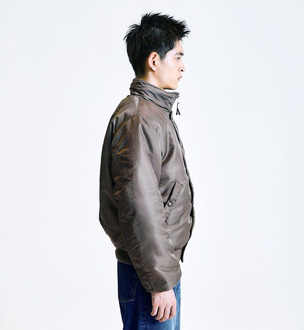 SHIPS「City Ambient Products: スタンドカラー MA-1 ジップアップ ブルゾン」|ブルゾン・スタジャン|