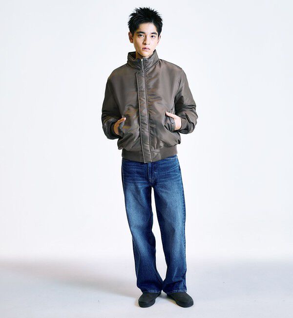 SHIPS「City Ambient Products: スタンドカラー MA-1 ジップアップ ブルゾン」|ブルゾン・スタジャン|