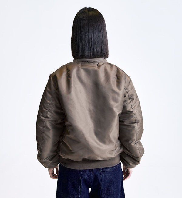 SHIPS「City Ambient Products: スタンドカラー MA-1 ジップアップ ブルゾン」|ブルゾン・スタジャン|