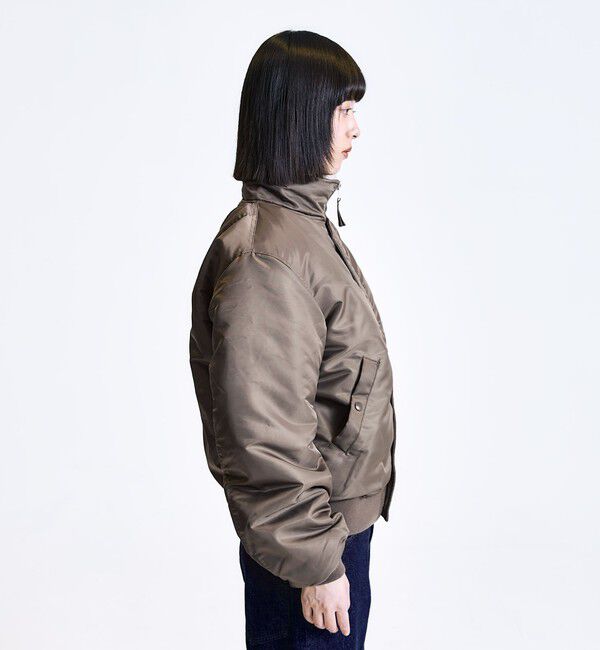 SHIPS「City Ambient Products: スタンドカラー MA-1 ジップアップ ブルゾン」|ブルゾン・スタジャン|