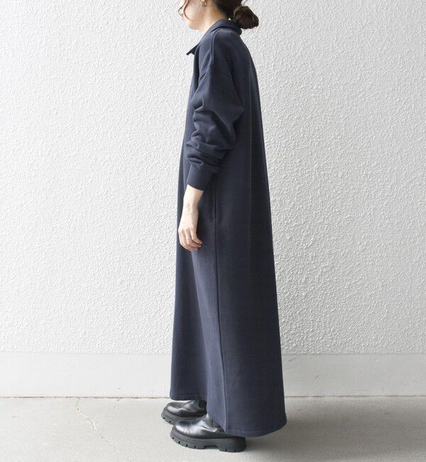 SHIPS any「SHIPS any:〈洗濯機可能〉USA コットン 裏起毛 ハーフジップ ワンピース」|ワンピース|