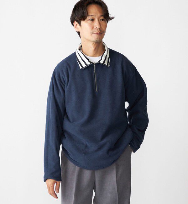 SHIPS「SHIPS: リバーシブル ボーダー フリース ハーフジップ プルオーバー」|プルオーバー|