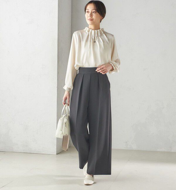 SHIPS for women「troisiemeCHACO:ワイド パンツ（セレモニー対応可）」|スラックス|