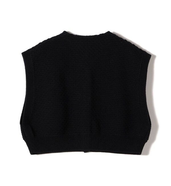 SHIPS for women「SHIPS Primary Navy Label:〈手洗い可能〉クロップド ニット ベスト」|ベスト・ジレ|