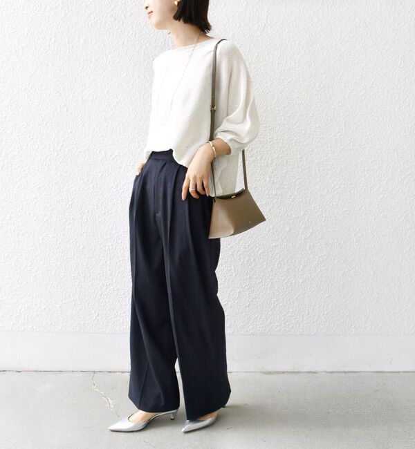 SHIPS for women「〈手洗い可能〉ペーパー パフ スリーブ 半袖 ニット」|ニット・セーター|