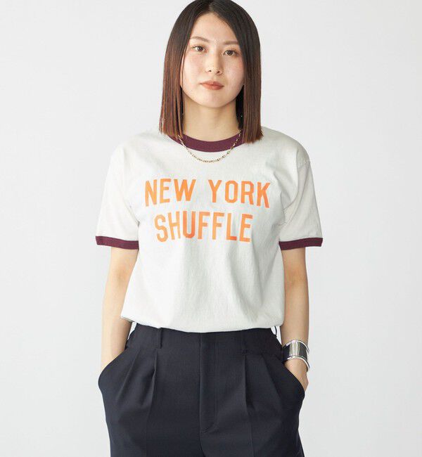 SHIPS「【SHIPS別注】THE DAY ON THE BEACH: プリント リンガー Tシャツ」|Tシャツ・カットソー|